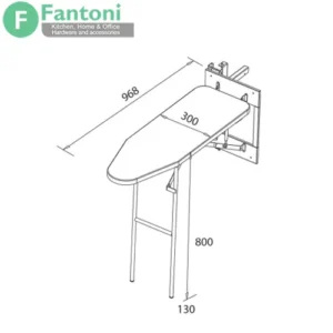 میز اتو ریلی ایستاده دیواری با صفحه تاشو | کد J406