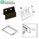 بست اتصال اکسسوری ریلی بست ال زیر سقف جهت نصب رانر ریل fantoni J483