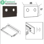 بست اتصال اکسسوری ریلی بست ال زیر سقف جهت نصب رانر ریل fantoni J483