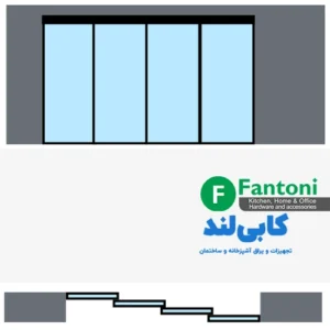 مکانیزم لینکیج پروفیل آلومینیومی دستی 4 درب K304 | سری Linkage | طول 4800mm fantoni K304