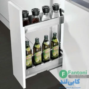 سوپر جا بطری زیر صفحه تمام استیل دو طبقه ریل از کف با آرام‌بند | سری F فانتونی F041-F042-F043-F141-F142-F143