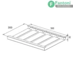 شلف سقفی تخت مخصوص جای جام و گیلاس فانتونی تخفیف 12% (رک فلت جای گیلاس سقفی G095)