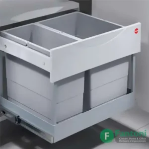 سطل چند منظوره توکار متصل به کف مدل هایلو رامسپار تاندم اس عرض 600mm فانتونی Q160 سطل زباله دوقلو لولایی متصل به کف هایلو فانتونی Q160