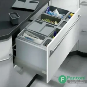 سطل چند منظوره توکار متصل به بدنه هایلو مدل ایکس ایکس ال جهت یونیت عرض 900mm فانتونی Q190 سطل آشغال ریلی هایلو مخصوص یونیت ۹۰ سانت فانتونی Q190 سطل آشغال ریلی هایلو مخصوص یونیت ۹۰ سانت | تفکیک ۴ مخزنه سطل زباله 4 مخزنه بزرگ