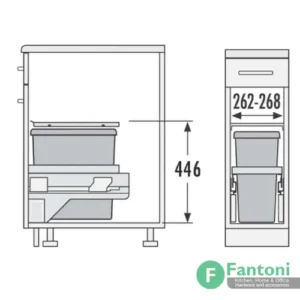 سطل آشغال ریلی هایلو مدل یوروکارگو سطل چند منظوره توکار متصل به بدنه هایلو فانتونی Q230