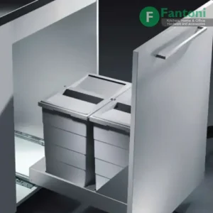 سطل چند منظوره توکار ریل از کف هایلو مدل باتم مانت دوقلو فانتونی Q240 سطل آشغال دوقلو ریلی هایلو فانتونی با تخفیف | ۴۸ لیتر ظرفیت، عرض ۴۰ سانت