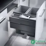 سطل چند منظوره توکار متصل به بدنه مدل هایلو یوروکارگواس سی جهت یونیت عرض 600mm فانتونی Q260 سطل بازیافت دوقلو با 4 مخزن جدا ریلی متصل به بدنه هایلو فانتونی Q260