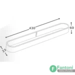 هولدر حوله 430mm چسبی رنگ مشکی مات مدل A فانتونی S004