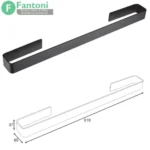هولدر حوله دست 610mm رینگ چسبی رنگ مشکی مات مدل C فانتونی S025 آویز حوله دست چسبی سایز بزرگ فانتونی S025