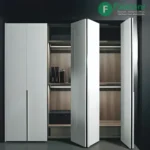 مکانیزم درب تاشو فولدینگ ریلی دو درب مدل چوبی بدون اتصال به بدنه عرض 1000mm فانتونی K017