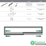 مکانیزم تاپ لاین TM3 دو درب توکار چوبی بدون پروفیل کف با عرض ۲۴۰ فانتونی K524 مکانیزم درب ریلی تاپ لاین 2400mm توکار دو درب با عرض هر درب 600-1200mm فانتونی K423