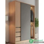 مکانیزم تاپ لاین TM3 دو درب توکار چوبی بدون پروفیل کف با عرض ۲۴۰ فانتونی K524 مکانیزم درب ریلی تاپ لاین 2400mm توکار دو درب با عرض هر درب 600-1200mm فانتونی K423