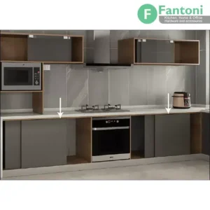 مکانیزم تاپ لاین TM3 دو درب توکارچوبی بدون پروفیل کف با عرض ۲۴۰ فانتونی K524 مکانیزم درب ریلی تاپ لاین 2400mm توکار دو درب با عرض هر درب 600-1200mm فانتونی K524