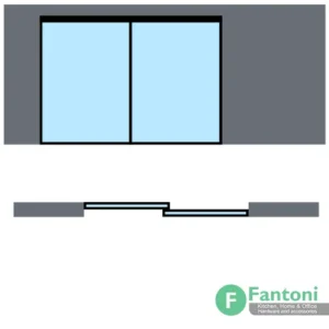 مکانیزم لینکیج دو جداره 2400mm دو درب متحرک چوبی ساختمانی دستی با عرض درب 600-1200mm فانتونی K622 مکانیزم لینکیج پروفیل آلومینیومی دستی دو جداره فانتونی K632