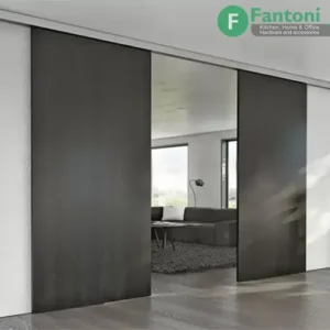 مکانیزم وال هنگ 5400mm دو درب چوبی تک جداره ساختمانی متقارن برقی سینکرونایز با عرض هر درب 1100-1200mm فانتونی K092 مکانیزم های وال هنگ دو درب سینکرونایز برقی