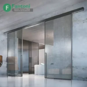 مکانیزم وال هنگ 5400mm دو درب تک جداره پروفیل آلومینیومی ساختمانی متقارن برقی سینکرونایز با عرض هر درب 1100-1200mm فانتونی K093 مکانیزم های وال هنگ دو درب سینکرونایز برقی