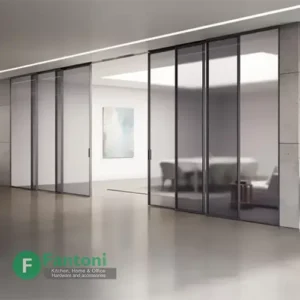 مکانیزم روف هنگ 7200mm چهار درب متحرک دو درب ثابت تک چوبی تک جداره پروفیل آلومینیومی ساختمانی متقارن برقی سینکرونایز با عرض درب 1100-1200mm فانتونی K097
