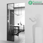 مکانیزم روف هنگ 2400mm تک درب پروفیل آلومینیومی ریلی ساختمانی دستی با عرض درب 700-1200mm فانتونی K109 مکانیزم Packet Door پاکت دور توکار پروفیل آلومینیومی تک درب با عرض 120 فانتونی K109