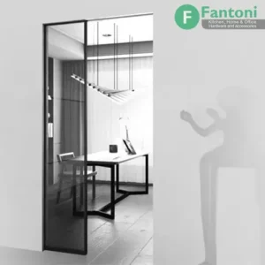 مکانیزم روف هنگ 2400mm تک درب پروفیل آلومینیومی ریلی ساختمانی دستی با عرض درب 700-1200mm فانتونی K109 مکانیزم Packet Door پاکت دور توکار پروفیل آلومینیومی تک درب با عرض 120 فانتونی K109