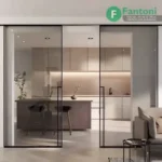 مکانیزم های روف هنگ دو درب سینکرونایز دستی فانتونی مکانیزم روف هنگ 4800mm دو درب تک جداره پروفیل آلومینیومی ساختمانی متقارن دستی سینکرونایز با عرض درب 700-1200mm فانتونی K195
