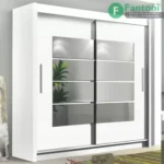 مکانیزم درب ریلی تاپ لاین توکار دو درب چوبی بدون پروفیل کف سری M با آرامبند 30KG فانتونی
