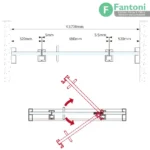 مکانیزم پروفیل کابین دوش مدل Swing Door فانتونی K901 و K902 - Image 2