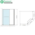 خرید با تخفیف مکانیزم و پروفیل کابین دوش مدل Corner Diamond in Flying Door راست بازشو ارتفاع 2100mm و عرض 1500mm | مکانیزم پروفیل کابین دوش مدل Corner Diamond in Flying Door فانتونی