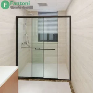 خرید با تخفیف مکانیزم و پروفیل کابین دوش یک درب ثابت یک درب متحرک مدل Flat Sliding Door ارتفاع 2100mm و عرض 1700mm | مکانیزم پروفیل کابین دوش مدل Sliding Flat Door فانتونی