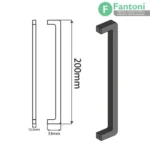 دستگیره U شکل مشکی مات مدل Loop فانتونی K997
