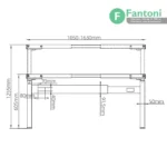 استند لیفت آپ چهار پایه دو طرفه فانتونی T301 مخصوص میزهای گروهی و ورک‌استیشن