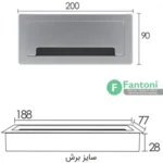 قاب داکت لولایی آلومینیومی رومیزی با درب آرامبند فانتونی ۲۰۰ میلی‌متر T343, T344, T345