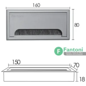 قاب داکت لولایی پلاستیکی رومیزی فانتونی ۱۶۰ میلی‌متر T370, T371