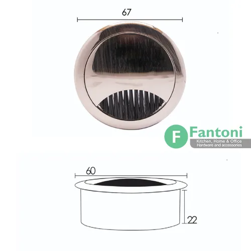 T381-1 قاب داکت گرد رومیزی رنگ نیکل آنودایز مدل T381 | رنگ نیکل آنودایز
