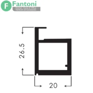 i211 پروفیل درب کمد و کابینت مدل ایتالین استایل رنگ مشکی مات 4000mm