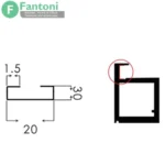 i213 گسکت نگه دارنده شیشه جهت پروفیل مدل ایتالین استایل