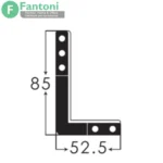 i114 کرنر جوینت پروفیل درب کمد و کابینت مدل ایتالین استایل (ست چهار عددی )