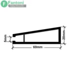 i240 پروفیل درب کمد و کابینت مدل فرنچ استایل رنگ مشکی مات