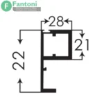 i281 پروفیل عمودی دستگیره درب کمد و کابینت مدل پرشین استایل رنگ نوک مدادی مات 3000mm