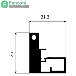 i291 پروفیل عمودی کمد و کابینت مدل کانادین استیل رنگ شامپاینی مات 3000mm