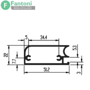 i310 پروفیل درب کمد و کابینت مدل بریتیش استایل رنگ مشکی مات 4000mm