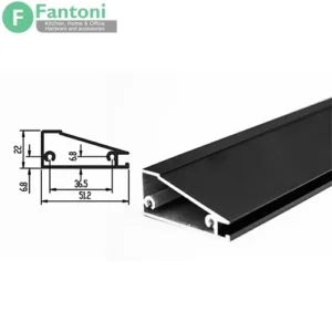 پروفیل درب کمد و کابینت مدل اسپانیش استایل رنگ مشکی مات