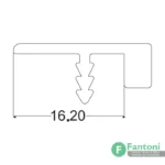 پروفیل دور درب 16mm آلومینیومی آنودایز LL فانتونی i010 , i011