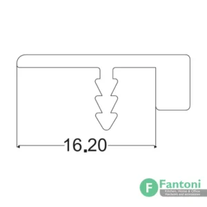 پروفیل دور درب 16mm آلومینیومی آنودایز LL فانتونی i010 , i011
