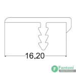 پروفیل دور درب 16mm آلومینیومی آنودایز LS فانتونی i020 , i021