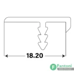 پروفیل دور درب 18mm آلومینیومی آنودایز LS فانتونی i025 , i026