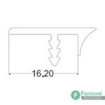 پروفیل دور درب 16mm آلومینیومی آنودایز LS فانتونی i030 , i031