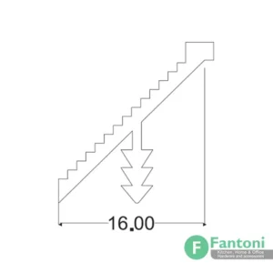 پروفیل دور درب 16mm آلومینیومی آنودایز مورب فانتونی i040 , i041