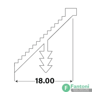 پروفیل دور درب 18mm آلومینیومی آنودایز مورب فانتونی i045 , i046