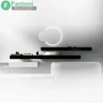شلف آلومینیومی دیواری مدل T فانتونی (مشکی مات - با قابلیت نورپردازی)