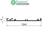 i263 پروفیل آلومینیومی طبقه افقی با قابلیت نور پردازی شلف ترکیبی دکوراتیو مدل 4413 رنگ مشکی مات 3000mm